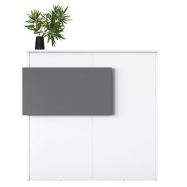 Hanah Home MA102 - 2929 Mesa de Recepción, Blanco y Mármol, 110 cm Ancho x 110 cm Alto x 40 cm Fondo